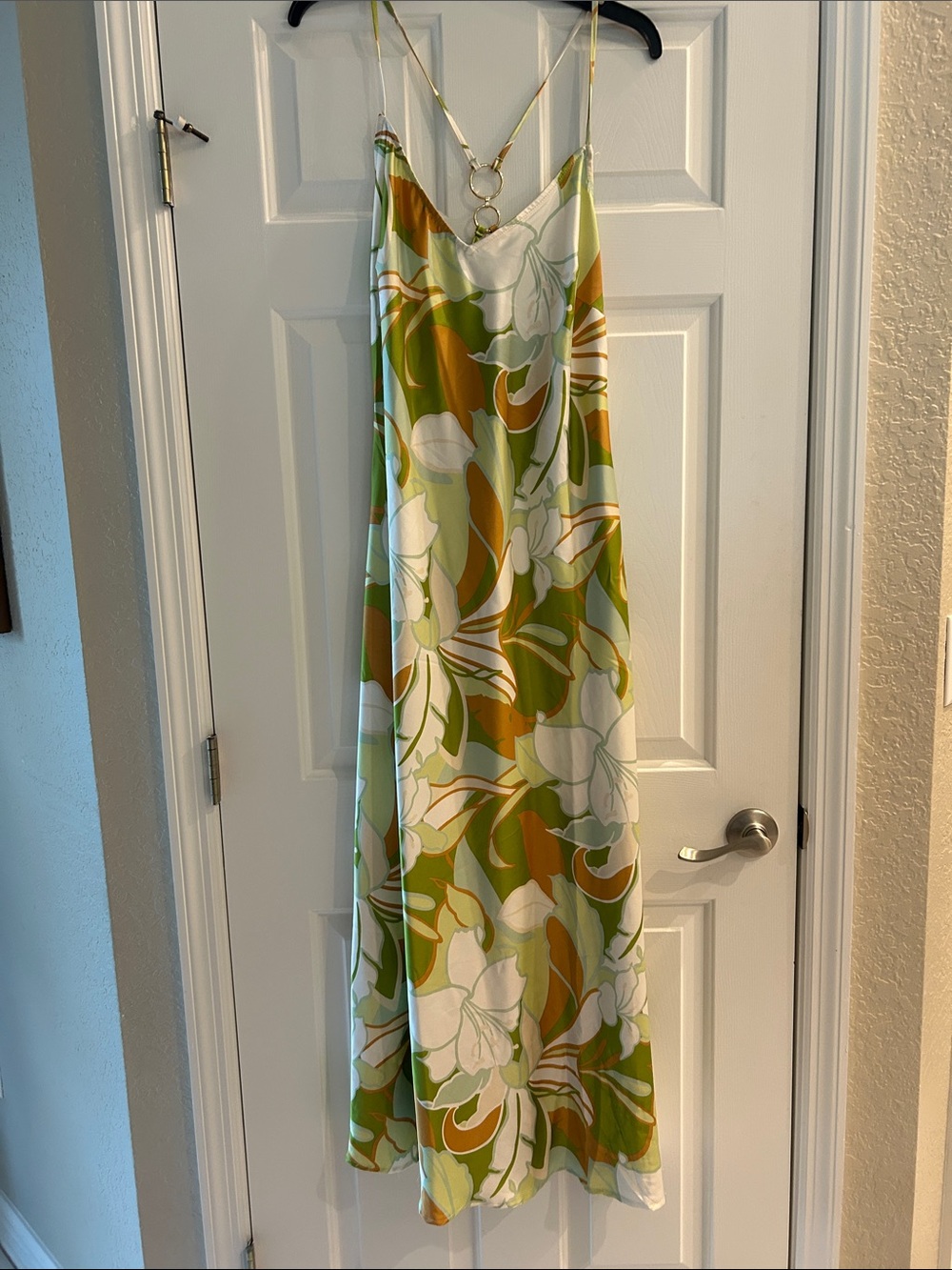Forever 21 Green, White, and Mustard Floral Slip Maxi DressNWOT